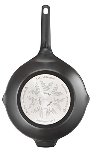 Tefal Aroma - Wok de aluminio fundido, 28 cm, recubrimiento titanio antiadherente y thermosport, aptas para todo tipo de cocinas, base gruesa adecuada para inducción, picos vertedores y asas de apoyo