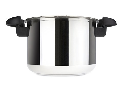 Tefal Clipso Minut Easy Olla a presión de 6 L, con 5 Sistemas de Seguridad y Cierre fácil con una Sola Mano, Acero Inoxidable, 22 cm