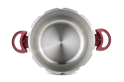 Tefal Clipso Minut Perfect - Olla a Presión de 7.5L de Acero Inoxidable Roja con 5 sistemas de seguridad y cierre fácil con una sola mano con cestillo Vapor Integrado, diámetro de 24 cm