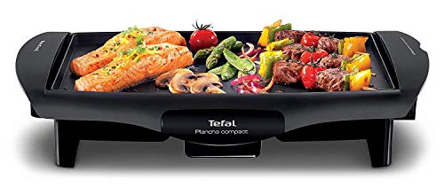 Tefal Compact CB500512 - Plancha Cocina Compact Antiadherente de 1800W con Placa Compatible Lavavajillas, Plancha de Asar, Antiadherente, Compatible Lavavajillas, Superficie de Cocción, 25 x 35 cm