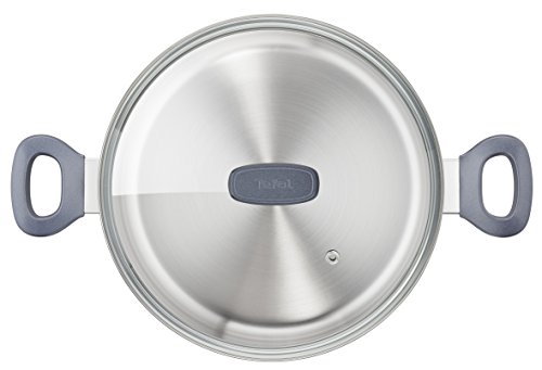 Tefal Daily Cook - Cacerola acero inoxidable con Tapa de 24 cm, 4 Litros, base reforzada, aptas para todo tipo de cocinas incluido inducción, gran conductividad y resistencia con materiales reciclados