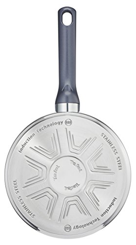 Tefal Daily Cook - Cazo de acero inoxidable de 16 cm, 1 Litro, base reforzada, aptas para todo tipo de cocinas incluido inducción, gran conductividad y resistencia con materiales reciclados