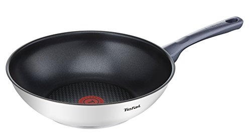 Tefal Daily Cook - Wok de 28 cm, antiadherente de acero inoxidable, para todo tipo de cocinas incluido inducción