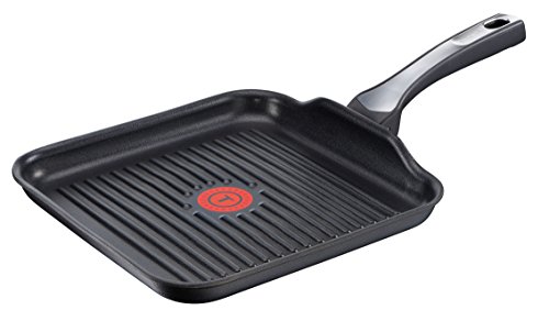 Tefal Expertise Grill de aluminio de 26 x 26 cm, antiadherente con extra de titanio, aptas para todo tipo de cocinas incluido inducción