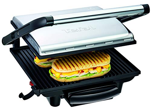 Tefal Grill Multifunción Inicio GC241D12 - Potencia de 2000 W, placas con antiadherentes, toque frío, bandeja recogejugos, versátil para todo tipo de cocción, diseño moderno