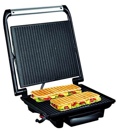 Tefal Grill Multifunción Inicio GC241D12 - Potencia de 2000 W, placas con antiadherentes, toque frío, bandeja recogejugos, versátil para todo tipo de cocción, diseño moderno