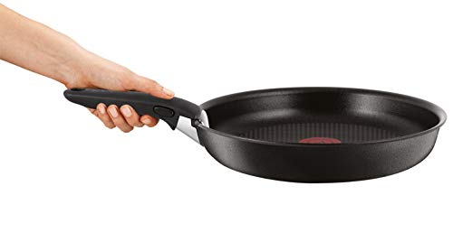 Tefal L6549702 Set de sartenes 22 y 26 cm + cazos de 18 y 20 cm + guisera de 24 cm + 2 Tapas + espátula + 2 Mangos Intercambiables, Aluminio, Negro