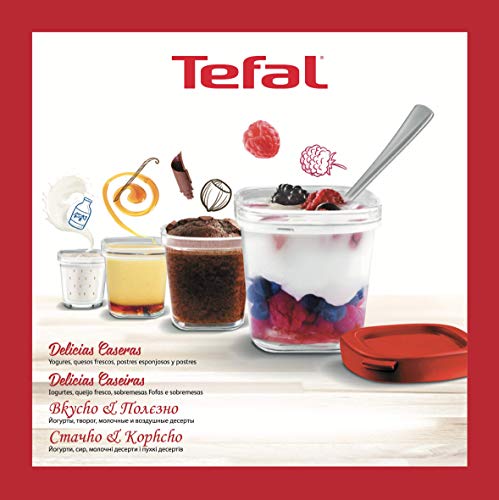 Tefal Multidelices Express YG6601 - Yogurtera Eléctrica con 5 Programas y Función Exprés de 4 Horas, Incluye 6 Vasos Yogurtera con Tapa, Bandeja y Libro de Recetas, para Hacer Yogures Artesanos