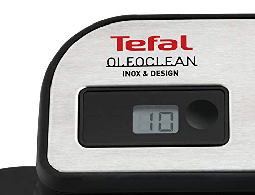 Tefal Oleoclean Pro INOX & Design FR8040 freidora, 2300 W, 3.5 litros, Negro, Acero Inoxidable