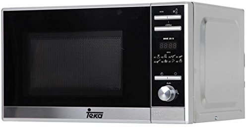 Teka Microondas Grill | Modelo MWE 225 G | Capacidad 20 L | 5 Niveles de Potencia | 1050 W | 8 menús | Acero Inoxidable Cristal Gris y Negro, 20 litros