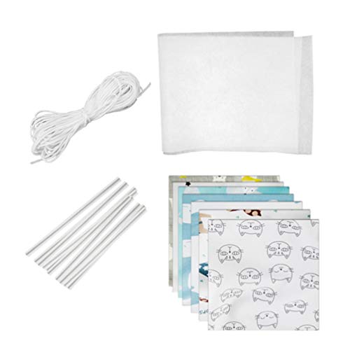 TENDYCOCO 1 Set Kit de Fabricación de Cubierta Facial Cordones Elásticos Tiras de Puente Nasal Tela de Tela para Manualidades DIY 50 Cm