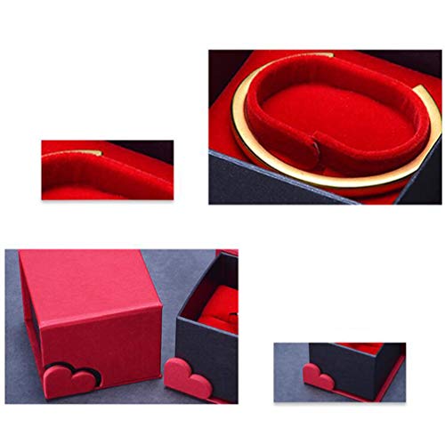 TENDYCOCO Caja de joyería de Terciopelo en Forma de corazón Reloj Pulsera Brazalete Vitrina Almacenamiento Joyero Caja de Regalo (Rojo)