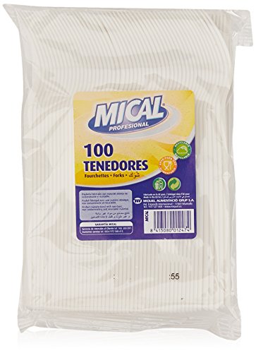 Tenedor mical plast.100u