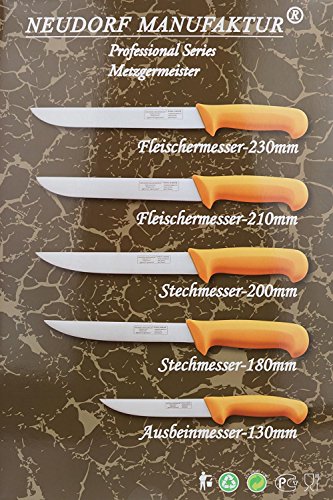 Tenedor Muñeco Exclusive de línea Cuchillo de carnicero Carnicero Set en calidad profesional 5 piezas/acero inoxidable (hecho a mano)/especial ergonómicos./TOP calidad