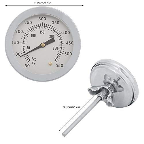 Termómetro para horno, de 0 - 300 ºC, para barbacoa, de carbón, de leña, parrilla, de gas, horno, indicador de temperatura para cocinar, dial analógico, doble escala