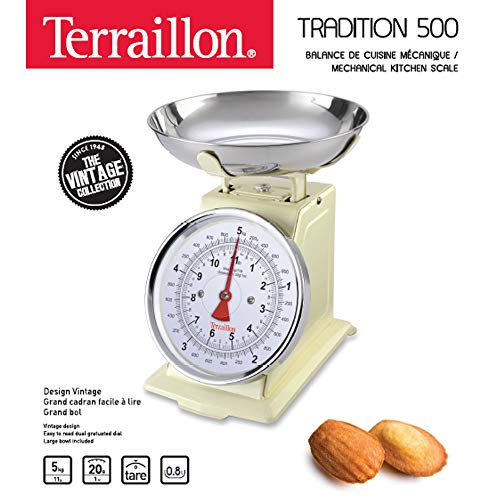 Terraillon Tradition 500 - Báscula de Cocina (Cream, 240 x 210 x 260 mm)