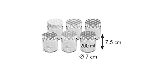 Tescoma Della Casa Tarros de Conserva, Cristal, 21.7x14.8x8.5 cm, 6 Unidades