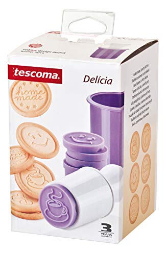 Tescoma Molde para Galletas, Silicona, Blanco Y Morado, 6 Piezas