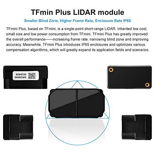 TFmini Plus Li-DAR módulo (sensor de distancia de corto alcance), módulo de sensor Li-DAR módulo de rango de un solo punto 0.1-12m rango de medición distancia de apoyo E/S, UART e I2C