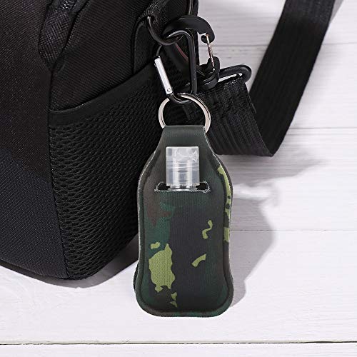 TGSM Botella desinfectante de Manos de 30 ml, Soporte para Llavero, contenedores Recargables de Viaje, Botellas Reutilizables con Tapa abatible con Llavero Tipo 1