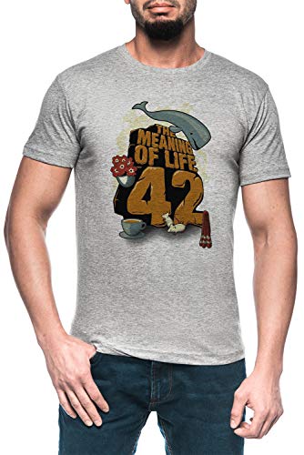 The Meaning of Life Hombre Gris Camiseta Manga Corta Men's Grey T-Shirt