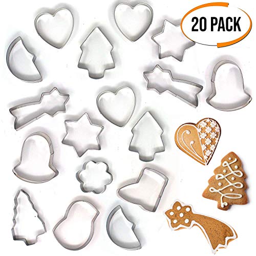 THE TWIDDLERS 20 Unidades – Divertidos Moldes 3D de Figuras Navideñas – Cortador de Galletas y Decoraciones para Navidad – Articulo, Herramienta de Cocina de Repostería Actividad Familiar