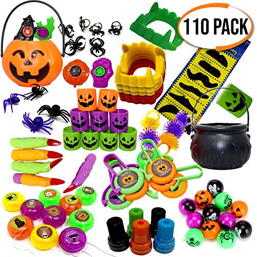 THE TWIDDLERS Set de 110 Juguetes de Fiesta de Halloween Sorpresas - Piñatas - Halloween Juguetes - Fiesta Regalos Bolsas - Trick or Treat Favores