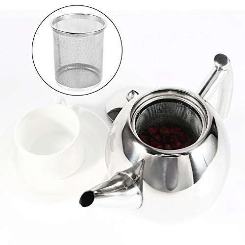 Théière en Inox Théière en Acier Inoxydable avec Filtre Bouilloire à Thé pour Maison pour Cuisine Cafétéria Hôtel Restaurant et Bureau Théière avec Filtre à Thé (1.5L)