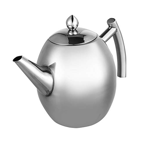 Théière en Inox Théière en Acier Inoxydable avec Filtre Bouilloire à Thé pour Maison pour Cuisine Cafétéria Hôtel Restaurant et Bureau Théière avec Filtre à Thé (1.5L)