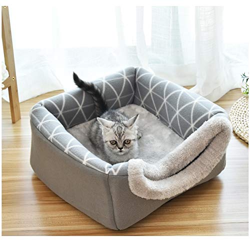 thematys Cueva del Gato I Cama para Gatos con Cojines Extra I Casa para Gatos Plegable I Cueva Convertible I Portátil y Resistente a los arañazos (Style 3, XL (38 x 38 x 34 cm))