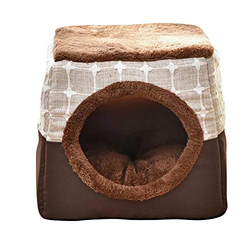 thematys Cueva del Gato I Cama para Gatos con Cojines Extra I Casa para Gatos Plegable I Cueva Convertible I Portátil y Resistente a los arañazos (Style 3, XL (38 x 38 x 34 cm))