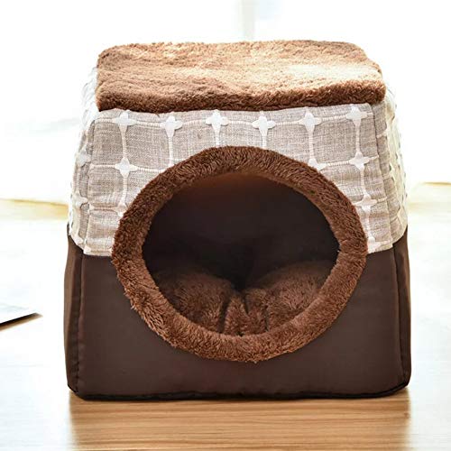 thematys Cueva del Gato I Cama para Gatos con Cojines Extra I Casa para Gatos Plegable I Cueva Convertible I Portátil y Resistente a los arañazos (Style 3, XL (38 x 38 x 34 cm))