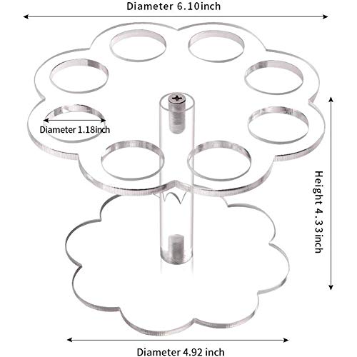 Tiamu Soporte de Cono de Helado de AcríLico Transparente Redondo Soporte 24 Agujeros para Exhibir Rollo Mano de Sushi Palomita de MaíZ AlgodóN de AzúCar Papa Frita Dulce Salado, Helado