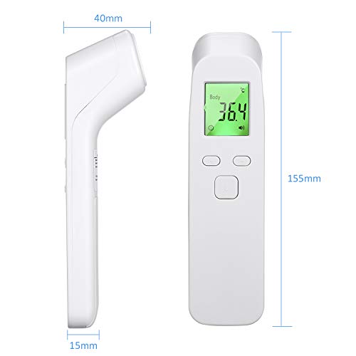 Tickas Termómetro digital para la frente, medidor de temperatura IR de mano sin contacto Modo de temperatura dual con luz de fondo de color