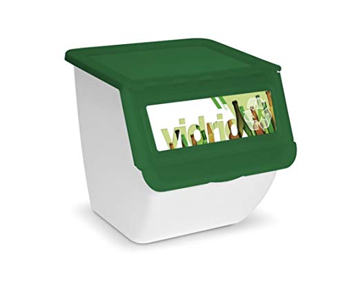 TIENDA EURASIA - Cubos de Basura de Reciclaje para Cocina Apilables. Pack de 3 Contenedores de 36L (Papel - Vidrio - Plástico)