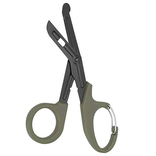 Tijeras médicas, 7.2 Inch Acero inoxidable chapado titanio mate de Tijeras de vendaje para Médico o enfermera, sala de emergencias o campamento al aire libre, vendaje o gasa(Verde)