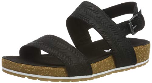 Timberland Malibu Waves 2 Band, Sandalias para Mujer, Negro Black Embossed Suede, 39 EU