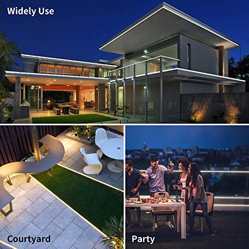 Tira LED Solar, Tiras de Luces 5M Impermeable IP65 Luces LED con 2 Modos Strip Light para Navidad Fiestas Bodas Jardines Festivales Habitacion, Bar, Restaurante Decorativas- Blanco Cálido