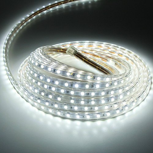 Tiras LED SMD5050 60 Led/m 220v 6000k Luz Fria (3 Metros) IP65 Impermeable Con Enchufe