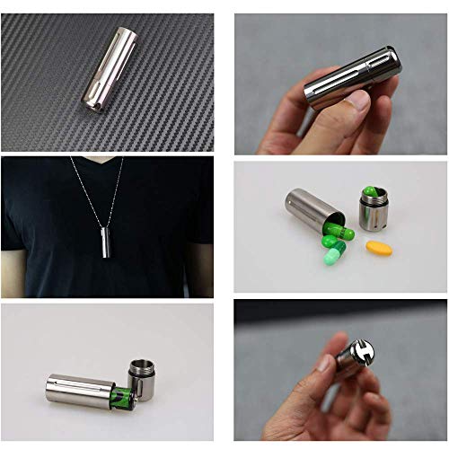 Titanio Nitro Pill Fob Llavero Impermeable Mini Pill Holder Ligero y súper Fuerte EDC Pillbox de Sello hermético, para Acampar al Aire Libre, no alergénico