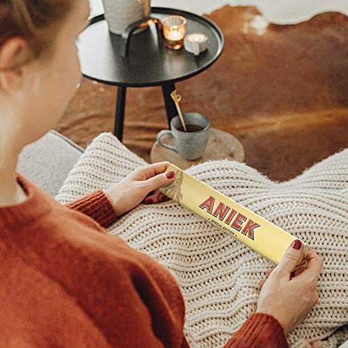 Toblerone personalizado con Nombre - Barra de Toblerone leche y chocolate, miel, almendras y turrón personalizado con Nombre o Texto (M - 200 gramos)