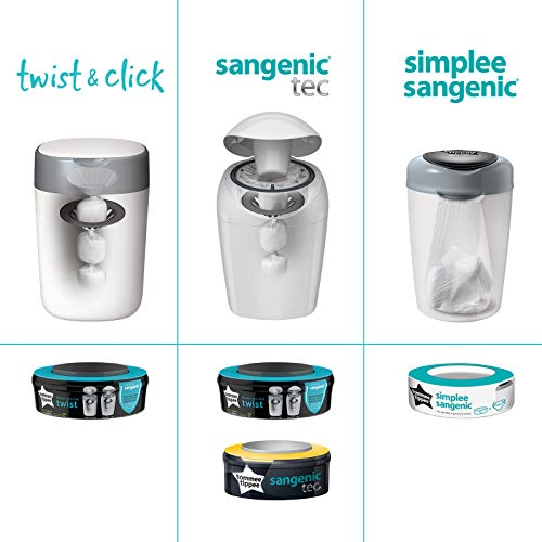 Tommee Tippee Sangenic Sistema avanzado para desechar pañales Twist & Click, Blanco