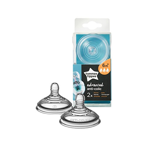 Tommee Tippee tetinas anticólicos avanzadas, flujo rápido, 6M +, 2 piezas