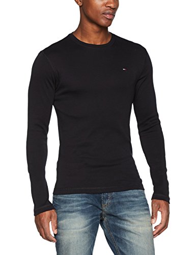 Tommy Hilfiger Original Rib Camisa, Negro (Tommy Black 078), Medium para Hombre