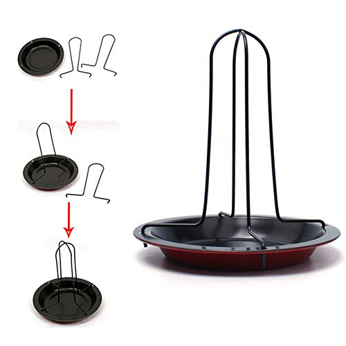 tonguk Accesorios de la Parrilla de Acero al Carbono Soporte Vertical para Pollo para Asar Plegable Viene Estaño Utensilios de Cocina antiadherentes Hornear Pollo Barbacoa, asador para Asar