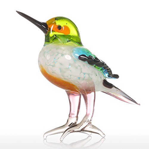 Tooarts Figura decorativa de aves Escultura animal hecha de vidrio Multicolor