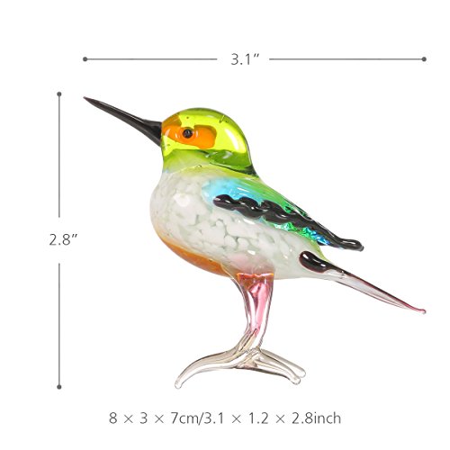 Tooarts Figura decorativa de aves Escultura animal hecha de vidrio Multicolor