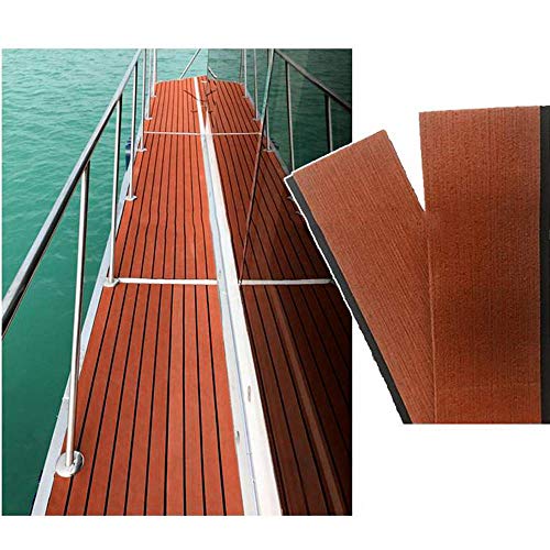 Toogou - Alfombrilla antideslizante de espuma EVA para suelos marinos con adhesivo 3M, barcos de teca sintética para kayak, marrón oscuro