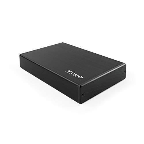 TooQ TQE-3527B - Carcasa para discos duros HDD de 3.5", (SATA I/II/III, USB 3.0), aluminio, indicador LED, Color Negro