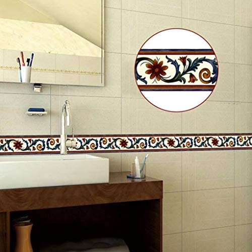 Topker 10m Auto Adhesivo del Papel Pintado del PVC de la Cintura de Piedra Línea del Borde de baño WC Cocina Decoración Etiqueta de la Pared